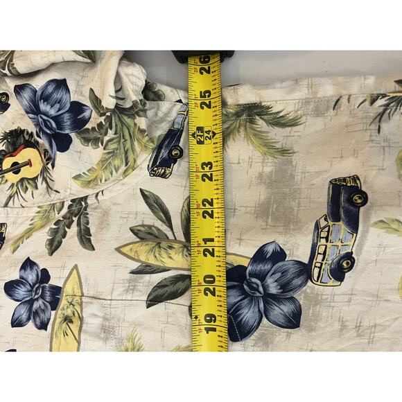 Silk Resort Camp Button Up Shirt XL Hawaiian Woody Surf Luxury Vacation Boho - Picture 11 of 12